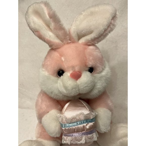 Cuddle Witt Rabbit Plush Satin Egg Easter Pink Eyes 16 inch - Picture 5 of 9